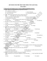 Đề cương ôn tập Giữa kì 1 Tiếng Anh 9 năm 2025–2026 trường THCS Lê Anh Xuân (TP Hồ Chí Minh)